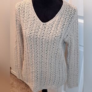 COPY - Dana Buchman Women's Beige Crocheted Sweater   Size L